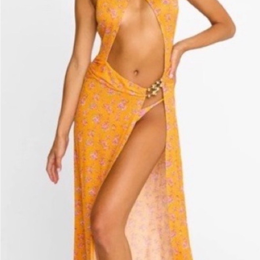 Beach Bunny Orange Floral Swim Coverup